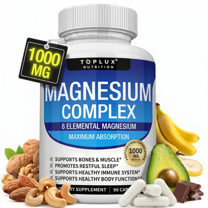 Magnesium Complex — Triple Fórmula con Glicinato, Citrato y Malato para Sueño Profundo, Menos Calambres y Calma Real